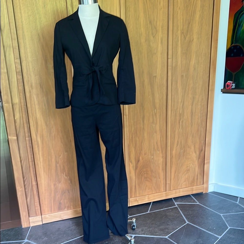 Theory Black Pantsuit with Tailored Blazer Style